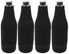 TahoeBay 4 Beer Bottle Sleeves - Easy-On Bottom Zipper - Extra Thick Neoprene...