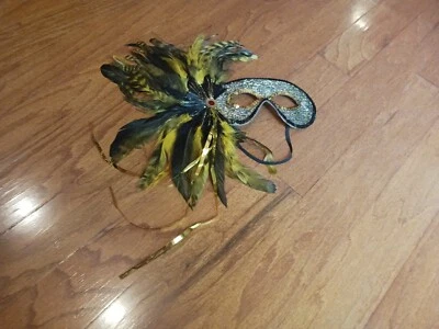 Handmade 1990s MARDI GRAS MASK From New Orleans, Gold And Black - Image 1 of 3