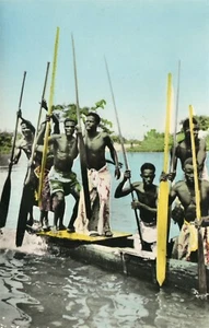 AFRICA SENEGAL DAKAR ABORIGINALS VINTAGE HAND PAINTED REAL PHOTO POSTCARD RPPC - Picture 1 of 2
