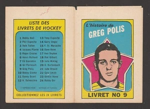 1971-72 OPC O-PEE-CHEE FOLLETOS FRANCESES # 9 GREG POLIS 20434 - Imagen 1 de 2