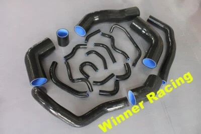 Silicone Hoses For Toyota Supra JZA80 2JZ-GTE VVTi Twin Turbo 1997-2002 Black - Image 1 of 4