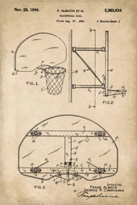 Basketball Hoop Patent Art - Picture 1 of 1