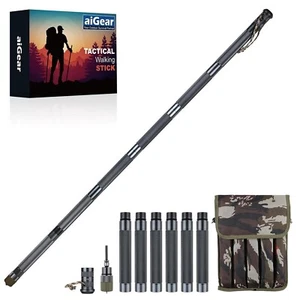 aiGear Survive Walking Hiking Stick - Outdoor Survival Hiking Staff Multitool... - Picture 1 of 5