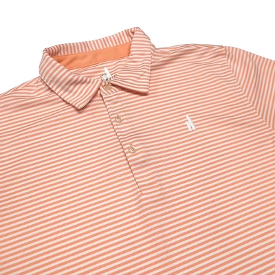 Johnnie-O Bunker Polo Shirt Boys 16 Orange Stripe Performance Embroidered Logo - Image 1 of 4