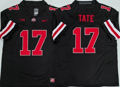 Men's Ohio State Carnell Tate #17 Buckeyes Stitched Jersey S-3XL White/Red/Black