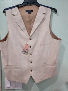 Men Daniel Cremieux Dress Linen Vest "Marrakech" Beige XL--Brand New. - Picture 1 of 4