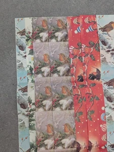 Set Of  7 Vintage Retro Kitsch Christmas Gift Wrapping Paper Sheets New - Picture 1 of 24