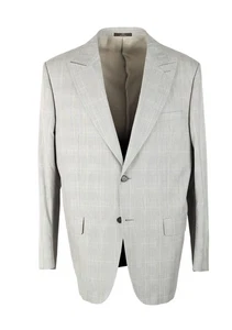 Valentino Gray Checked Suit Size 56 / 46R U.S. New With Tags - Picture 1 of 8