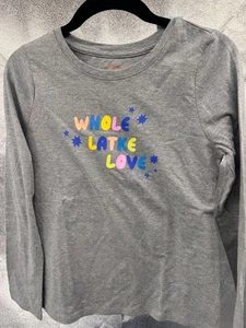 Cat & Jack grau Whole Latke Love Shirt Langarm 4/5 (XS) Mädchen - Bild 1 von 2