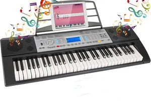 Teclado digital 61 teclas piano eléctrico piano digital aprendizaje piano 300 sonidos y ritmos - Imagen 1 de 8