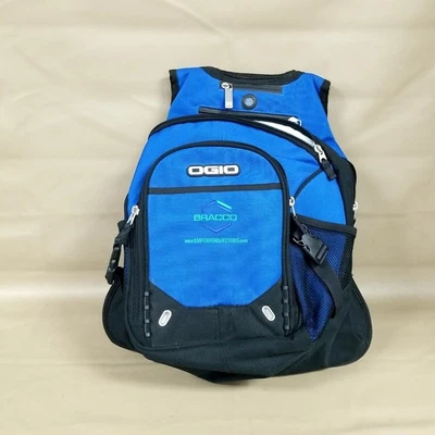 Mochila azul fugitiva OGIO bolsa tecnológica para computadora portátil logotipo de la empresa Foto 1 de 4