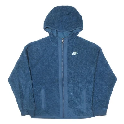 NIKE Hombres Azul Sudadera con Capucha Chaqueta XL Mezcla de Poliéster Cremallera Lisa Informal Ropa Deportiva Foto 1 de 4