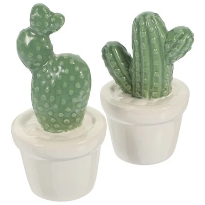 Estatuillas de cactus de porcelana 2 piezas - Decoración realista del desierto para el hogar y la oficina... Foto 1 de 4