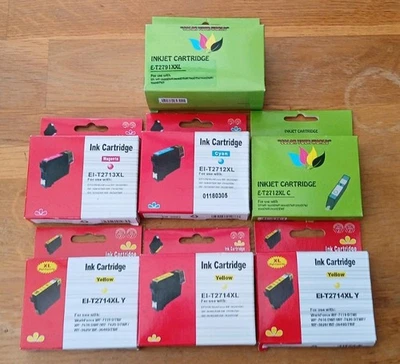 7 x Epson Compatible Ink Cartridges, WorkForce Printer, New & Sealed **Expired - Image 1 of 3