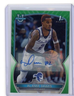 Al-Amir Dawes 2023 Bowman Chrome U Rookie RC 1st Auto Green Refractor 83/99 - Image 1 of 2
