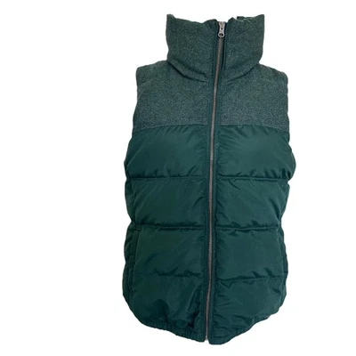 Old Navy Vest Frost Free Quilted Puffer Vest Green Sz Large Wool Blend Gorpcore - Image 1 of 4