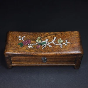 Old Hidden Pear Wood Pillow Box - Picture 1 of 10
