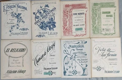 Hilarion Leloup Lot Of 8 Sheet Music Spanish Classical Guitar Vtg Tango Grieg + - Image 1 of 3