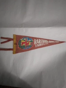 Vtg RARE BIRD & ANIMAL FARM Pennant Fairlee Vermont Scarce 1954-1968 Nostalgia - Picture 1 of 8