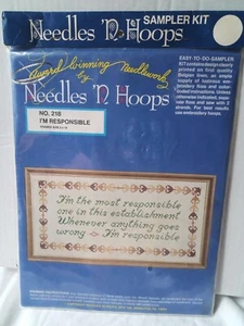 Vintage Needles And Hoops Sampled Kit #218 "I'm Responsible" (30) - Picture 1 of 5