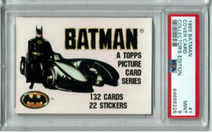 1989 Topps Batman Cover Card #1 PSA 9 Pop 1 No 10s Collector's Edition Glossy