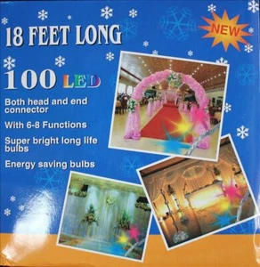 18 Ft. Long, Christmas 100 LED lights, 6-8 functions, Multicolor or White Lights - Picture 1 of 21