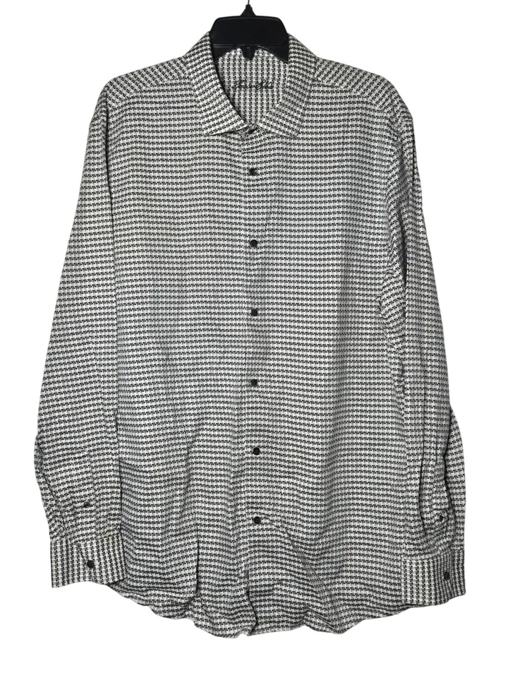 Camisa de vestir Tasso Elba para hombre pata de gallo manga larga talla XXL boda iglesia Foto 1 de 4