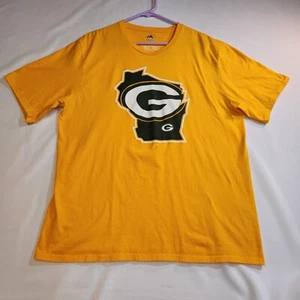 Majestic Green Bay Packers Wisconsin Mens T-Shirt Yellow XL NFL Football - Picture 1 of 16