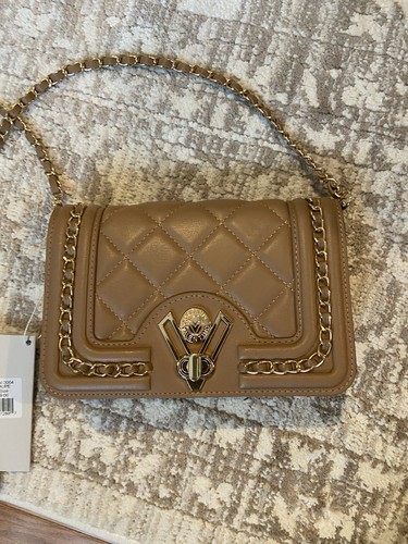 Borsa a tracolla VALENTINO ORLANDI Taupe oro catena accento disegnata ITALIA mobwife