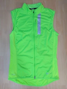Nike Dri Fit Reflective Running Vest Mens Size S Neon Green Zip Up Sleeveless - Picture 1 of 12