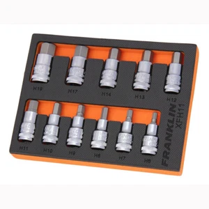 1/2" Drive Hex Bit Socket Set 6-19mm 11 Pcs Franklin Tools XFH11 - Picture 1 of 1