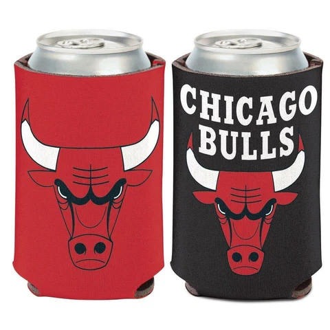 Chicago Bulls 12oz Two Sided Can Cooler [NEW] NBA Coozie Koozie Beer Drink Cover