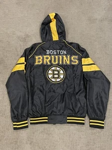 Vintage NHL Carl Banks GIII Boston Bruins Zip Hooded Jacket L - Picture 1 of 2