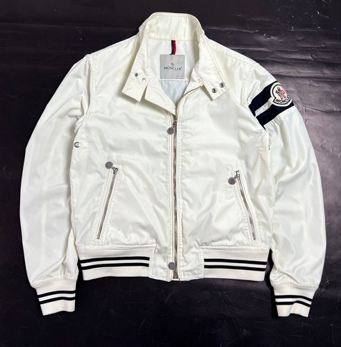 Giacca Bomber Lusso Uomo Vintage MONCLER Grande Logo Moto Nylon 2