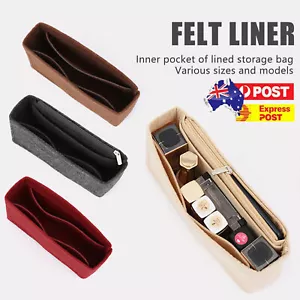 Travel Organiser Handbag Felt Bag Tote Insert Liner Purse Pouch Women 4 Sizes AU - Picture 1 of 14