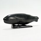 Old Signed Carved Inuit Sculpture of a Salmon Fish Attributed to Simon Pov