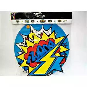 Superhero Batman Superman style Kids Birthday Hanging Party Banner Decorations - Picture 1 of 5