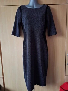 F&F Grey Black Pencil Dress Size 12 Smart Office Wear - Picture 1 of 5