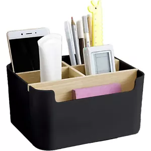 Holz Schreibtisch Organizer Stiftehalter Schreibtisch Tisch Organizer 5 Fächer - Bild 1 von 16