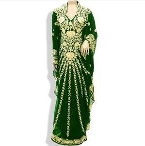 SALE New Moroccan Dubai Kaftans Farasha Abaya Dress Very Fancy Long Gown MS 2042 - Picture 1 of 3