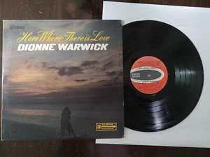 33 1/3 RPM LP Record DIONNE WARWICK Here Where There's Love Good+ - Imagen 1 de 2