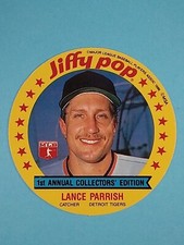 1986 MSA Jiffy Pop Discs PROMO BACK Lance Parrish Detroit Tigers ⚾