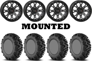 Kit 4 EFX MotoMTC Tires 27x10-14 on System 3 ST-6 Gray Wheels 1KXP - Picture 1 of 5