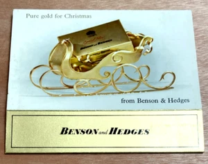 Vintage 1970s Gift Sleeve - Pure Gold for Christmas - Benson & Hedges Cigarettes - Picture 1 of 4