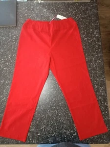 Damas Rojo Rosa Fénix Pantalones 7/8 Longitud Elástico Cintura Dobladillo Recorte Detalle Estiramiento - Imagen 1 de 5