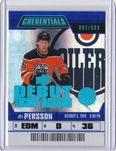 19/20 UD Credentials Debut Ticket Access #110 Joel Persson Edmonton Oilers /699 - Bild 1 von 1