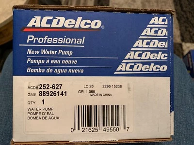 Bomba de agua Toyota Corolla Carina ACDelco 252-627 nueva OEM 88926141 Foto 1 de 4