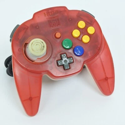 Nintendo 64 HORI PAD MINI 64 Controller Tropical Red Tested 0186 - Image 1 of 4