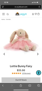 NWT Jellycat Lottie Bunny Fairy Ballerina Easter Stuffed Animal Plush AUTHENTIC - Picture 1 of 4