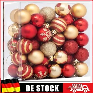 50 Teiliges Weihnachtskugeln Set Christbaumkugeln Weihnachtsbaum Viele Farben - Bild 1 von 10